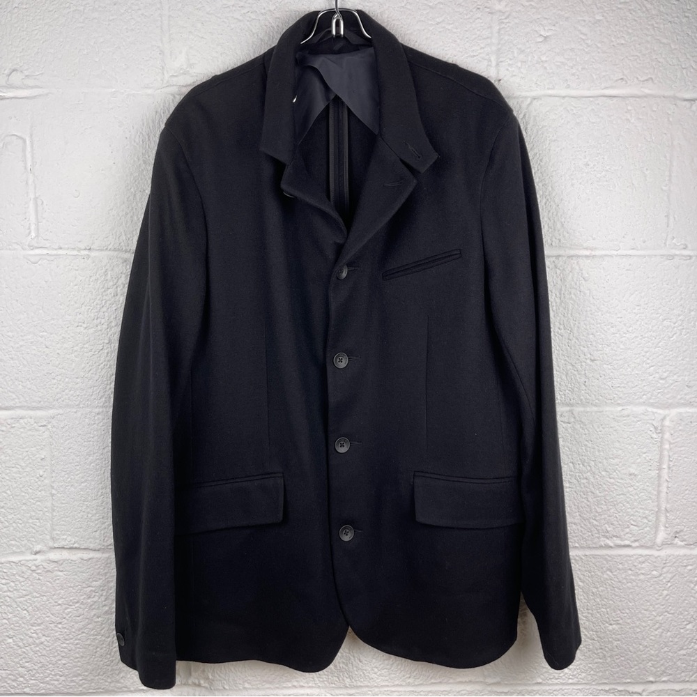 Rag & Bone x Takisada Osako Wool Black Slim Fit Flannel Weight Blazer Size 42